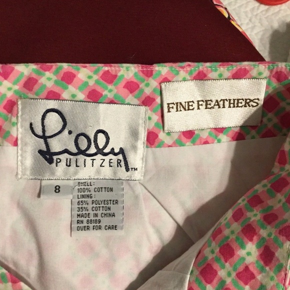 Lilly Pulitzer Pink Green White Skirt Size 8 - Picture 2 of 5